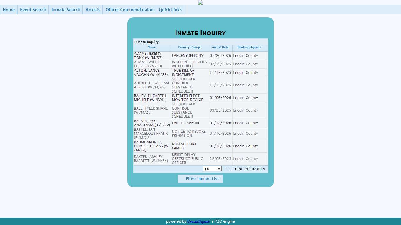 Lincoln County Sheriffs Office P2C