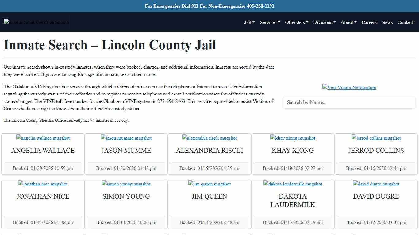 Inmate Search | Lincoln County Sheriff's Office